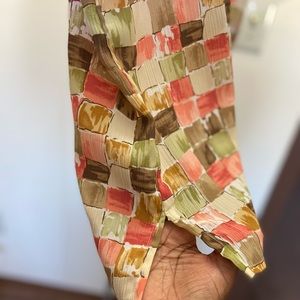 Alfred Dunner vintage print button down short sleeved blouse